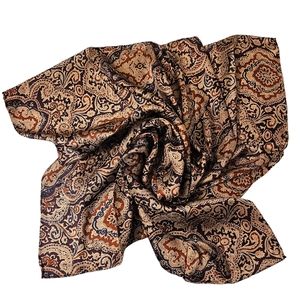 Wyoming Traders Unisex Plum Maroon Paisley Silk Western Scarf 33.5"